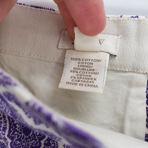 J. CREW Purple Medallion Paisley Cotton Twill No. 2 Pencil Skirt 4 - Picture 8 of 9